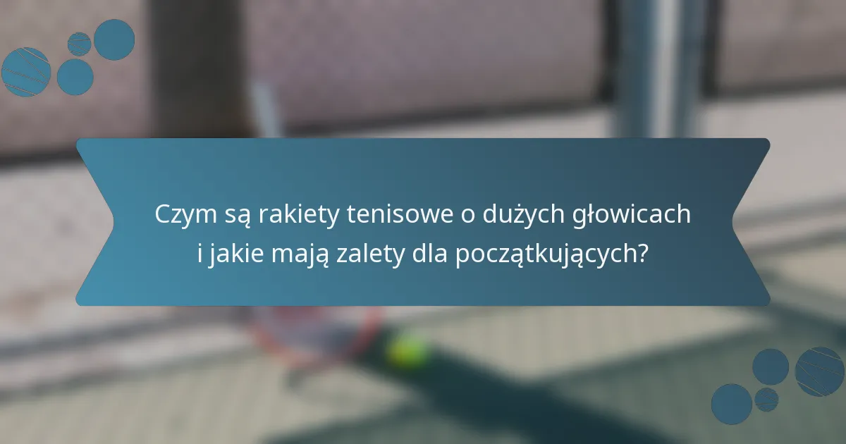 Czym są rakiety tenisowe o dużych głowicach i jakie mają zalety dla początkujących?