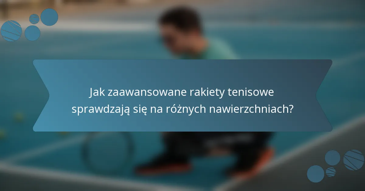 Jak zaawansowane rakiety tenisowe sprawdzają się na różnych nawierzchniach?