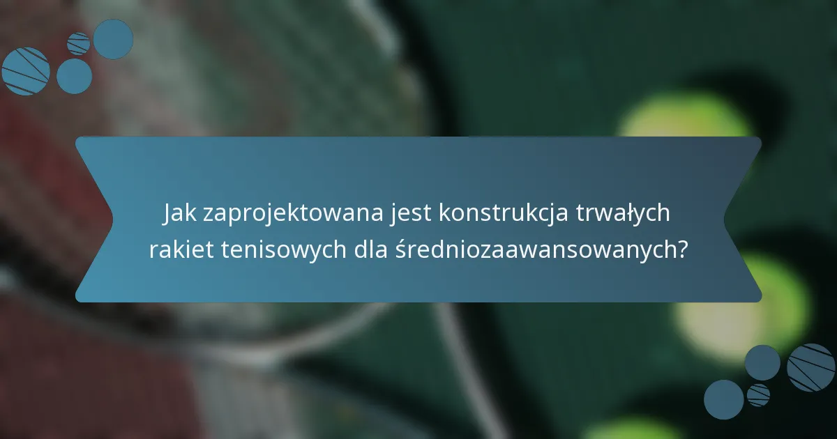 Jak zaprojektowana jest konstrukcja trwałych rakiet tenisowych dla średniozaawansowanych?
