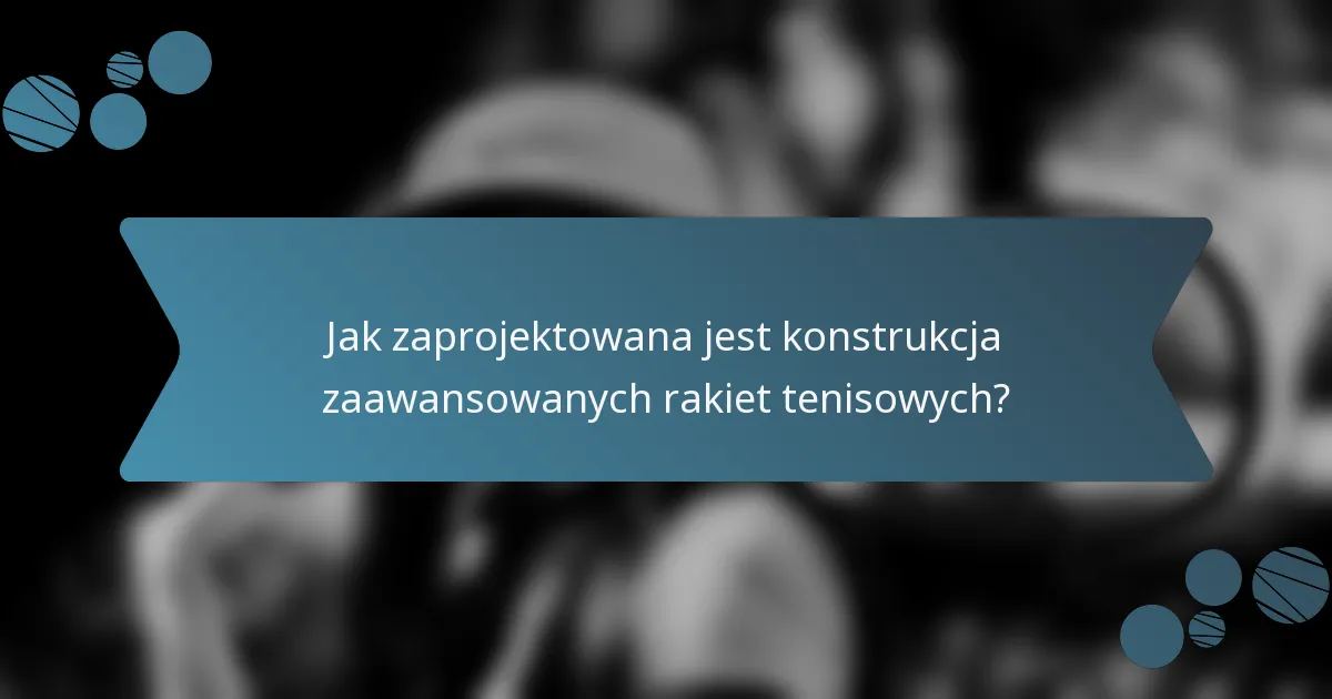 Jak zaprojektowana jest konstrukcja zaawansowanych rakiet tenisowych?