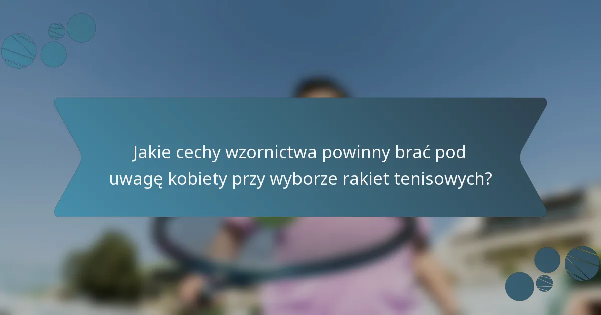 Jakie cechy wzornictwa powinny brać pod uwagę kobiety przy wyborze rakiet tenisowych?