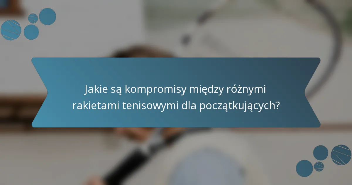 Jakie są kompromisy między różnymi rakietami tenisowymi dla początkujących?